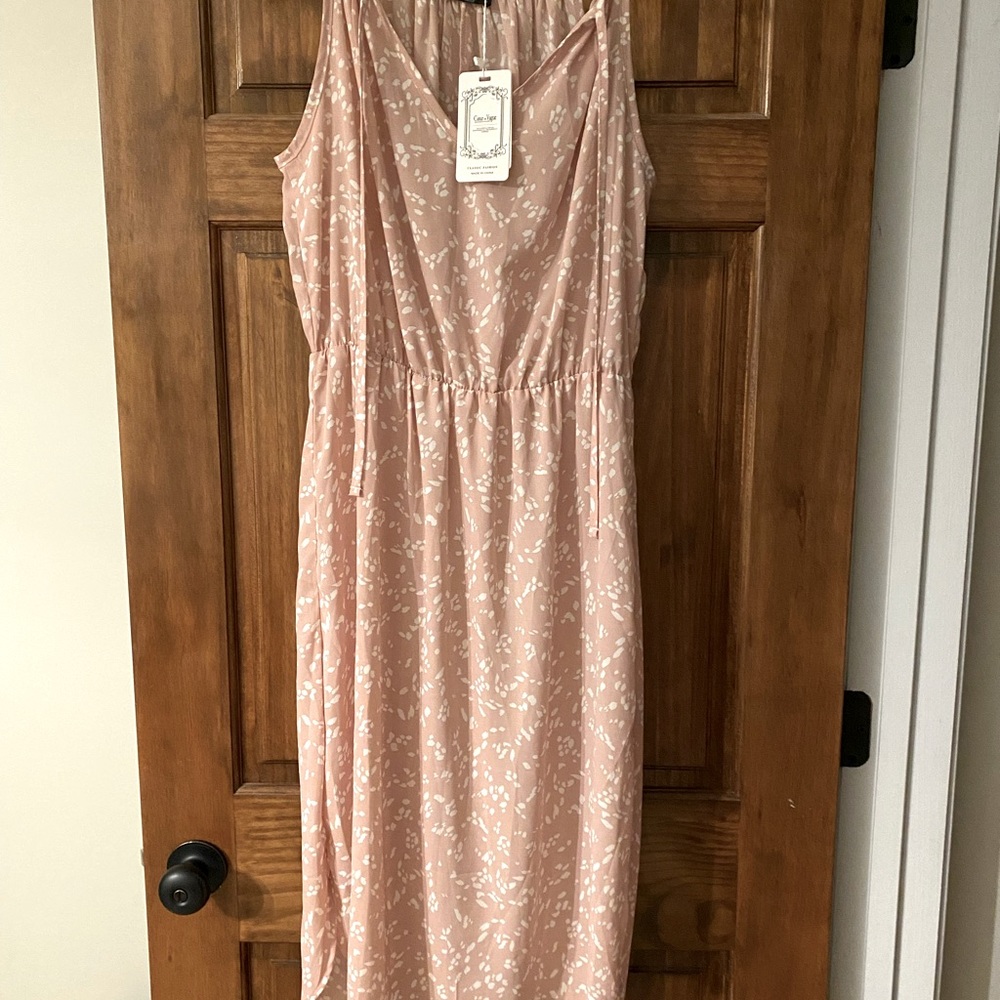 Pink flowy summer dress, M